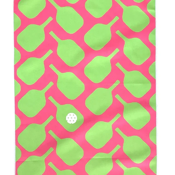 Pink and Green Pickleball Towel