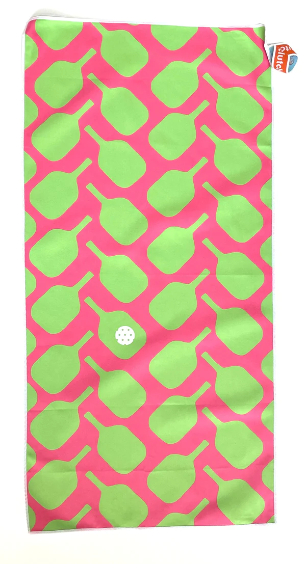 Pink and Green Pickleball Towel