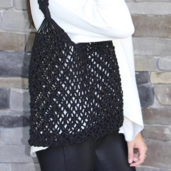 Black Crochet Bag